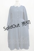 m petit by misako / レース襟プリーツワンピース M ブルー H-25-08-29-1021-LO-OP-NS-ZH