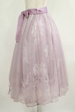 画像2: axes femme POETIQUE / リボン付レース×チュールスカート M ピンク H-25-08-29-1024-AX-SK-NS-ZH