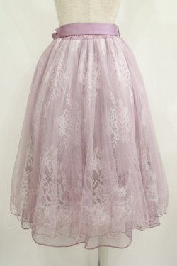 画像3: axes femme POETIQUE / リボン付レース×チュールスカート M ピンク H-25-08-29-1024-AX-SK-NS-ZH