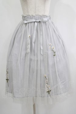 画像1: F&A / デイジー刺繍チュールスカート Free L/GRAY H-25-08-29-1026-LO-SK-NS-ZH