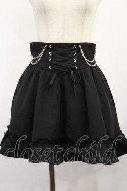 画像1: DearMyLove / チェーンアップクモレースフリルスカート L ブラック H-25-08-29-019-EL-SK-NS-ZH