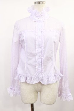 画像1: Angelic Pretty / フラワープリンセス立ち襟ボウタイブラウス FREE ラベンダー H-25-08-29-023-AP-BL-YZ-ZH