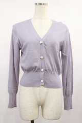 an another angelus / フラワーカット釦Vネックニットカーディガン Free BLUE H-25-08-29-027-CA-TO-NS-ZH