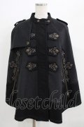 OZZ ANGELO / 刺繍ケープポンチョ  グレー×ブラック H-25-09-01-026-OO-JA-KB-ZH