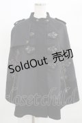 OZZ ANGELO / 刺繍ケープポンチョ  グレー×ブラック H-25-09-01-026-OO-JA-KB-ZH