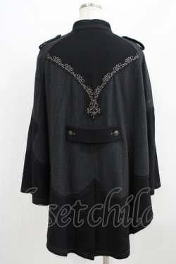 画像3: OZZ ANGELO / 刺繍ケープポンチョ  グレー×ブラック H-25-09-01-026-OO-JA-KB-ZH