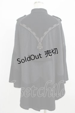 画像3: OZZ ANGELO / 刺繍ケープポンチョ  グレー×ブラック H-25-09-01-026-OO-JA-KB-ZH