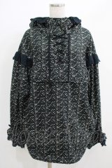 Candy Stripper / FLORAL GIRLY FRILL SWITCHEDアノラック  ブラック H-25-09-01-027-PU-TO-KB-ZH