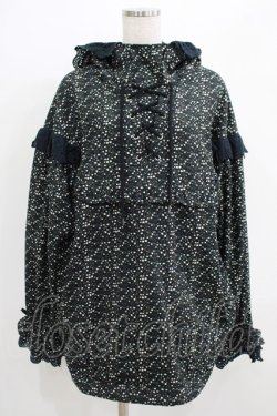 画像1: Candy Stripper / FLORAL GIRLY FRILL SWITCHEDアノラック  ブラック H-25-09-01-027-PU-TO-KB-ZH