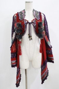 Ozz oneste / レース切替着物ボレロ  ワイン×パープル H-25-09-01-029-OO-TO-KB-ZH