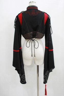 画像3: Ozz oneste / 着物袖ボレロジャケット  黒×赤 H-25-09-01-030-OO-JA-KB-ZH