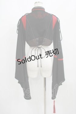 画像3: Ozz oneste / 着物袖ボレロジャケット  黒×赤 H-25-09-01-030-OO-JA-KB-ZH