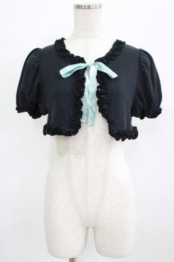 画像1: PUTUMAYO / 刺繍パフスリーブボレロ  黒 H-25-09-01-041-PT-TO-KB-ZH