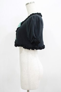 画像2: PUTUMAYO / 刺繍パフスリーブボレロ  黒 H-25-09-01-041-PT-TO-KB-ZH