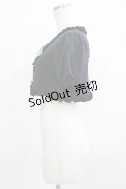 画像2: PUTUMAYO / 刺繍パフスリーブボレロ  黒 H-25-09-01-041-PT-TO-KB-ZH