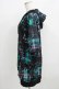 画像2: NieR Clothing / 総柄ZIP半袖パーカー  黒 H-25-09-01-043-PU-TO-KB-ZH (2)