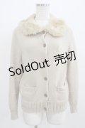 Jane Marple / ファーカラーニットカーディガン  ベージュ H-25-09-01-045-JM-TO-KB-ZH