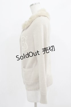 画像2: Jane Marple / ファーカラーニットカーディガン  ベージュ H-25-09-01-045-JM-TO-KB-ZH