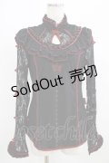 Ozz oneste / レース切替チャイナトップス  黒×赤 H-25-09-01-046-OO-TO-KB-ZH