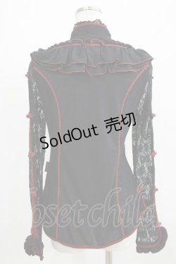 画像3: Ozz oneste / レース切替チャイナトップス  黒×赤 H-25-09-01-046-OO-TO-KB-ZH