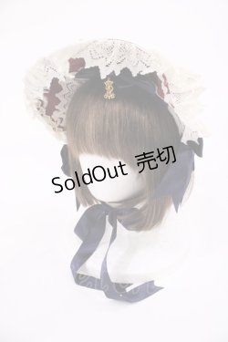 画像1: ALICE and the PIRATES / アリスのワンダーカーチェイス柄ボンネット  エンジ H-25-09-01-1036-PA-AC-NS-ZH