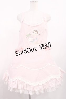 画像1: 仲夏物語（海外ロリータブランド） / 仲夏物語×不二家コラボ/ジャンパースカート L ピンク H-25-09-01-1005-EL-OP-NS-ZH
