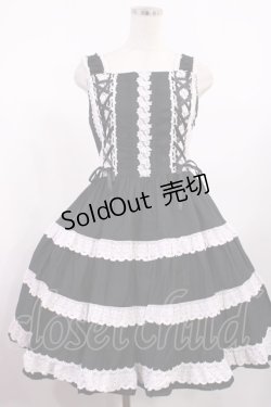 画像1: BABY,THE STARS SHINE BRIGHT / ミルフィーユジャンパースカート Free ブラック/薄ピンクレース H-25-09-01-1006-BA-OP-NS-ZH