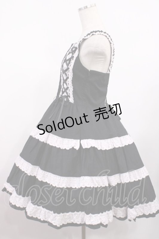 画像2: BABY,THE STARS SHINE BRIGHT / ミルフィーユジャンパースカート Free ブラック/薄ピンクレース H-25-09-01-1006-BA-OP-NS-ZH (2)