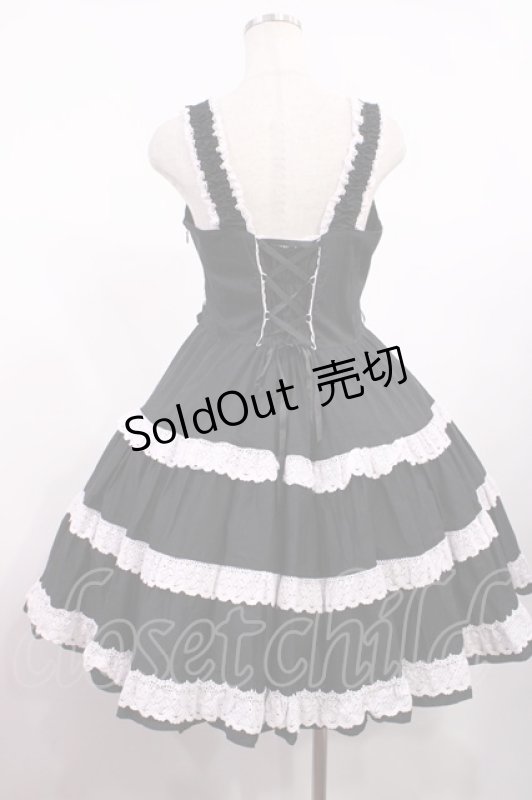 画像3: BABY,THE STARS SHINE BRIGHT / ミルフィーユジャンパースカート Free ブラック/薄ピンクレース H-25-09-01-1006-BA-OP-NS-ZH (3)