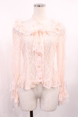 画像1: BABY,THE STARS SHINE BRIGHT / Be My Valentine お花レースアップブラウス Free ピンク H-25-09-01-1025-BA-BL-NS-ZH