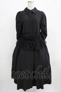 画像1: Candy Stripper / CAMI DOCKING SHIRT ONE-PIECE  ブラック H-25-09-01-006-PU-OP-KB-ZH