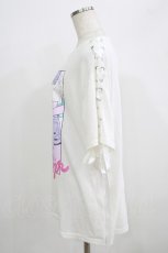 画像2: 【SALE】LISTEN FLAVOR / 袖レースアップカットソー  ホワイト H-25-09-01-055-PU-TO-KB-ZH (2)