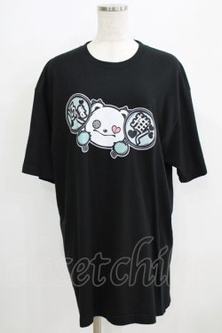 画像1: NieR Clothing / プリントCOTTON CUTSEW XL 黒 H-25-09-01-058-PU-TO-KB-ZH