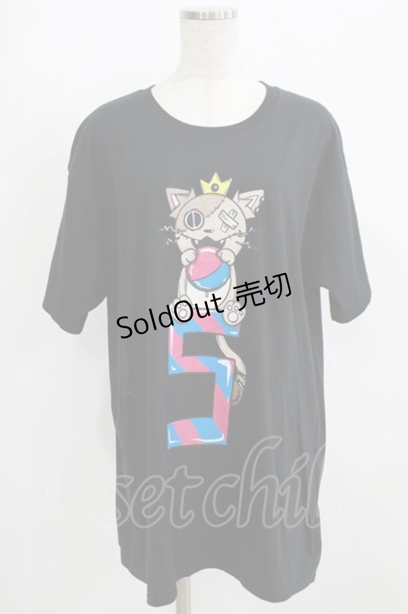 画像1: 【SALE】NieR CLOTHING / プリント半袖CUTSEW XL 黒 H-25-09-01-060-PU-TO-KB-ZT374 (1)