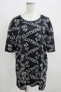 NieR Clothing / ロゴ総柄カットソー  黒×白 H-25-09-01-061-PU-TS-KB-ZH