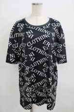画像1: 【SALE】NieR CLOTHING / ロゴ総柄カットソー  黒×白 H-25-09-01-061-PU-TS-KB-ZT495 (1)