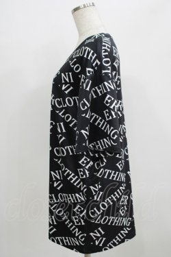 画像2: NieR Clothing / ロゴ総柄カットソー  黒×白 H-25-09-01-061-PU-TS-KB-ZH