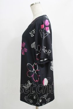 画像2: NieR Clothing / プリント半袖CUTSEW  黒 H-25-09-01-062-PU-TO-KB-ZH