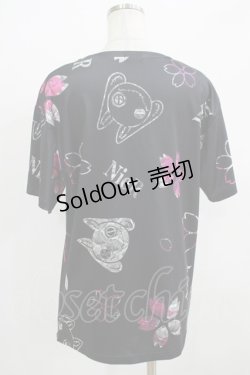 画像3: NieR Clothing / プリント半袖CUTSEW  黒 H-25-09-01-062-PU-TO-KB-ZH