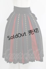 Ozz oneste / 霧蝶刺繍入り袴風プリーツスカート  黒 H-25-09-01-011-OO-SK-KB-ZH