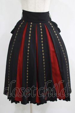 画像1: Ozz oneste / 霧蝶刺繍入り袴風プリーツスカート  黒 H-25-09-01-011-OO-SK-KB-ZH