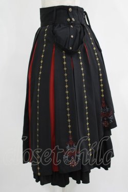 画像2: Ozz oneste / 霧蝶刺繍入り袴風プリーツスカート  黒 H-25-09-01-011-OO-SK-KB-ZH