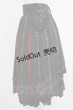 画像2: Ozz oneste / 霧蝶刺繍入り袴風プリーツスカート  黒 H-25-09-01-011-OO-SK-KB-ZH