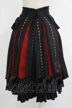 画像3: Ozz oneste / 霧蝶刺繍入り袴風プリーツスカート  黒 H-25-09-01-011-OO-SK-KB-ZH