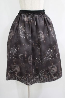 画像1: elements,H / moon printスカート  ブラック H-25-09-01-013-PU-SK-KB-ZH