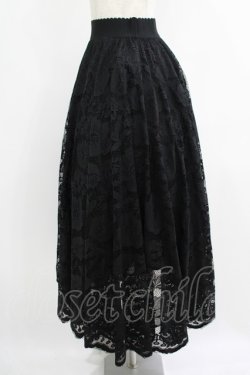 画像2: axes femme / レースサーキュラースカート  ブラック H-25-09-01-014-AX-SK-KB-ZH