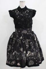 elements,H / ANTIQUE MOTIFワンピース  ブラック H-25-09-01-020-PU-OP-KB-ZH