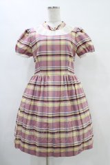 MILK / M cafeワンピース  ローズチェック H-25-09-02-1042-ML-OP-KB-ZH
