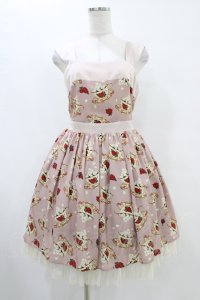 abilletage / シュガーカップ柄ジャンパースカート  ピンク H-25-09-02-1044-GO-OP-KB-ZH