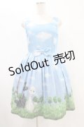 Leur Getter / Dolly Poodleノースリーブワンピース M サックス H-25-09-02-1046-LU-OP-KB-ZH